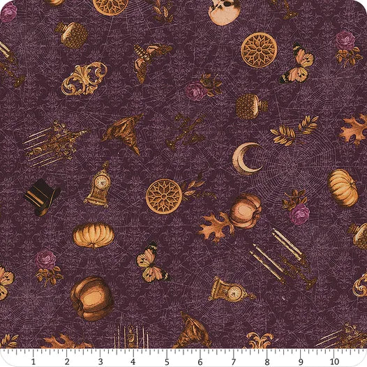 Dreadful Delights - Cobwebbed Damask, Aubergine - SRKD-22477-221
