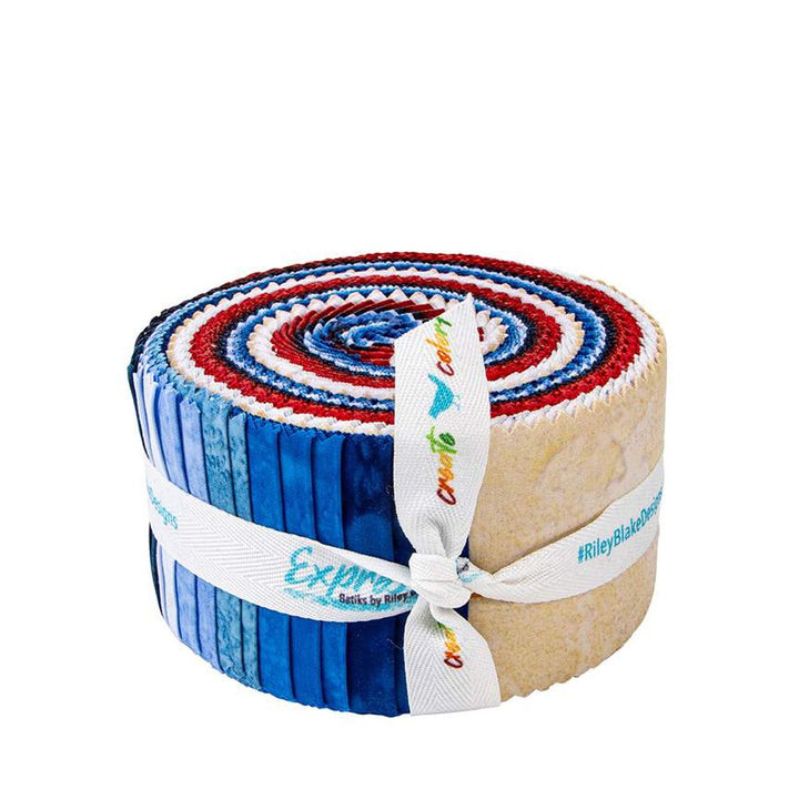 Batiks Hand Dyes Freedom Flair 2.5" Rolie Polie