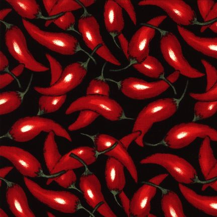 Kona Prints - Red Peppers - EK1329-4 BLACK