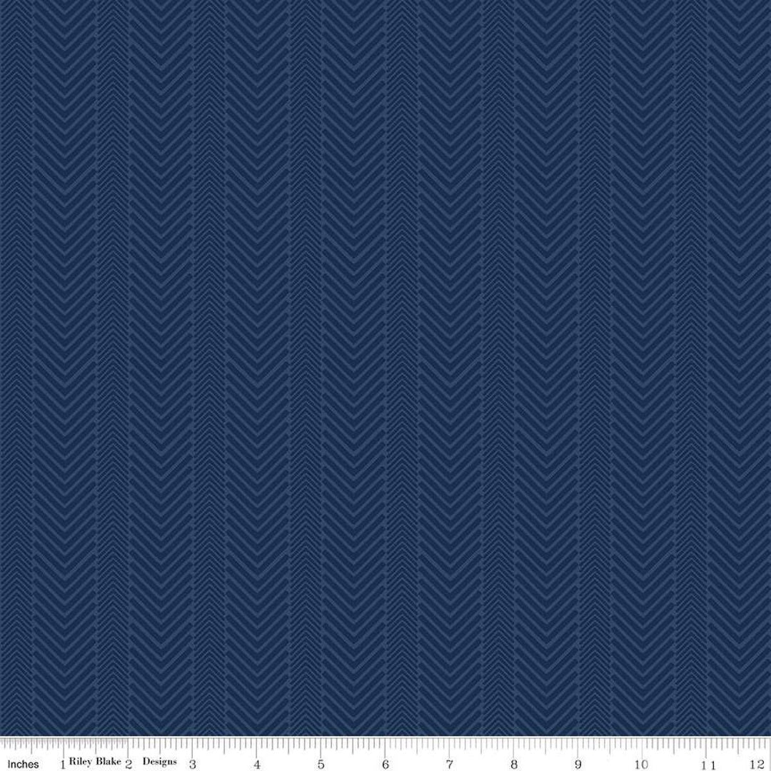 Wake at the Lake - Herringbone, Navy - C14893-NAVY