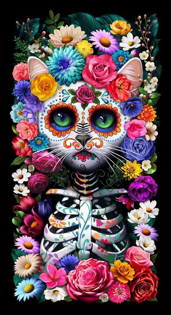 Panel 414 - Day of the Dead - Cat Panel