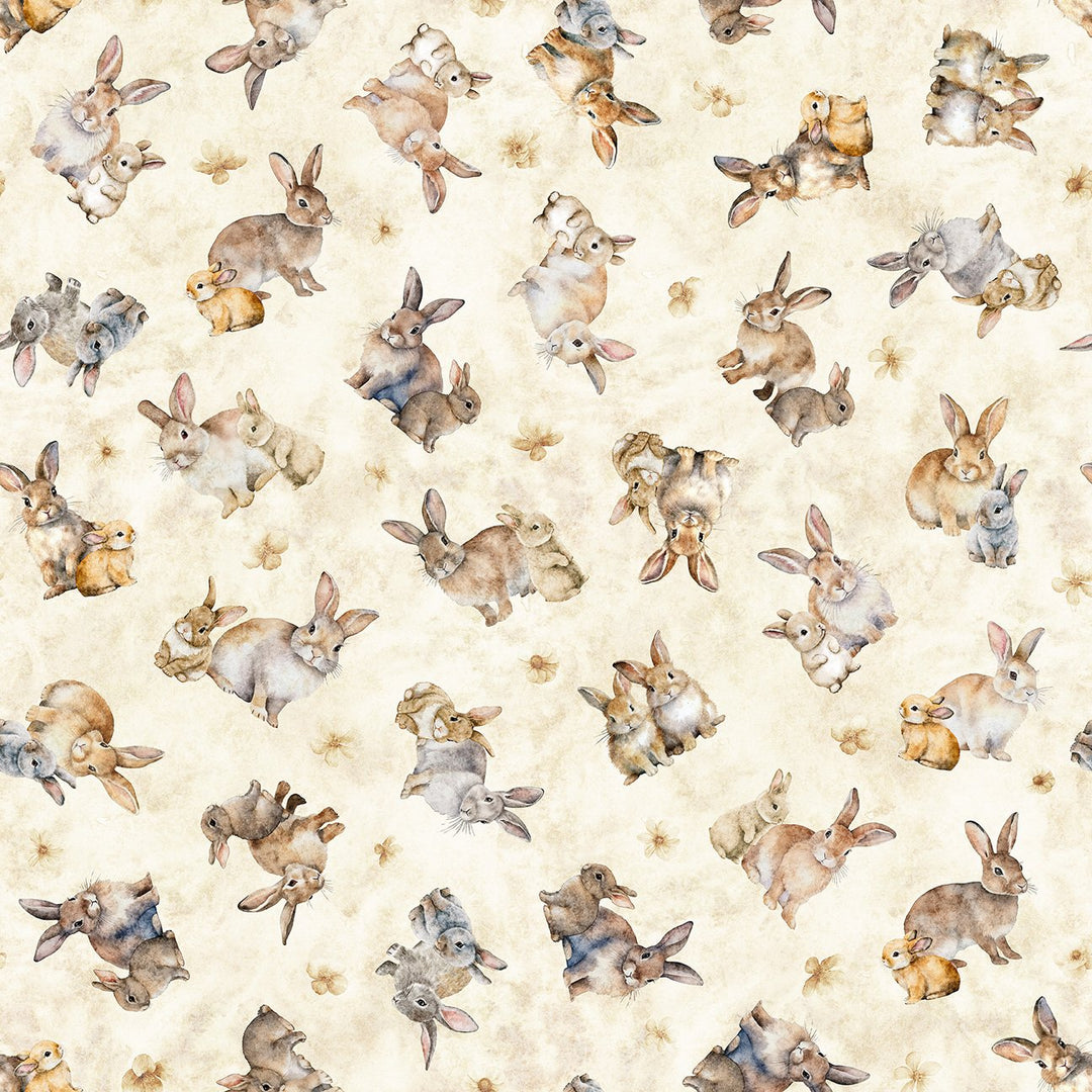 Hunny Bunny - Tossed Bunnies, Cream - 30979-E