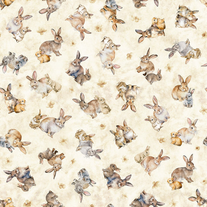 Hunny Bunny - Tossed Bunnies, Cream - 30979-E