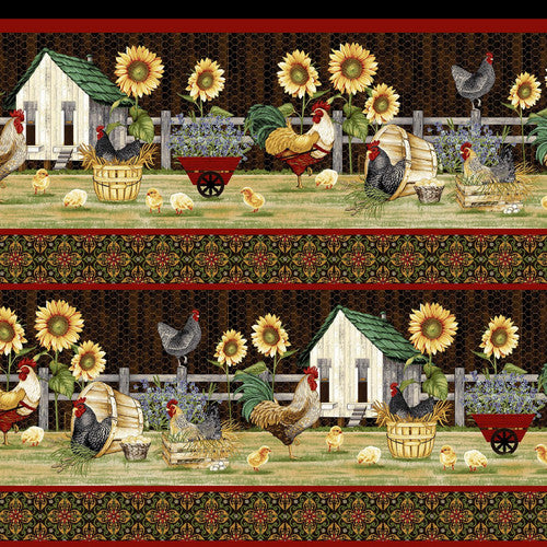 Chicken Shack - Border Stripe, Black - 3316-99