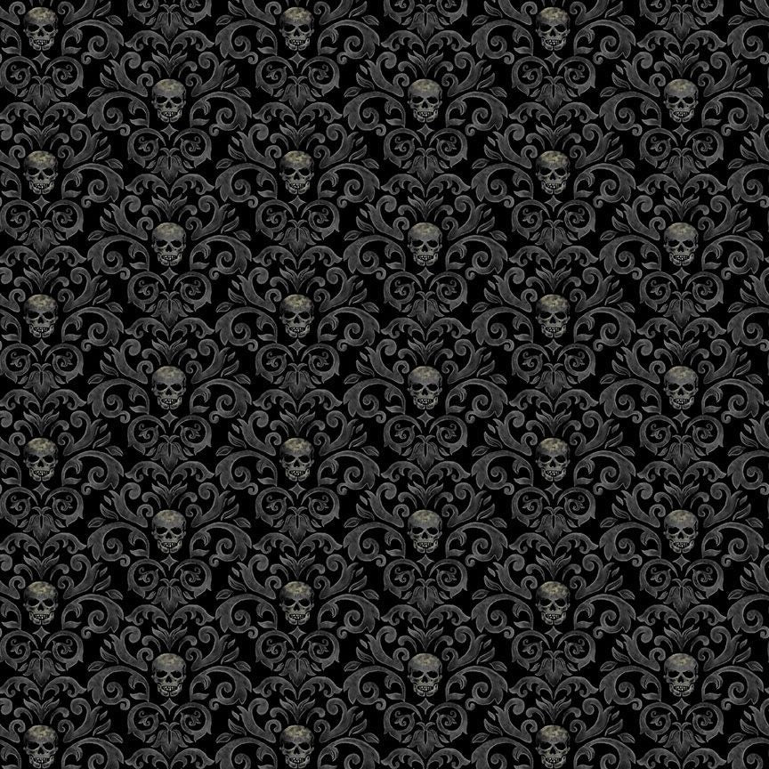 Pick Your Poison - Skull Damask Patterns, Black - WICKED-CD3598