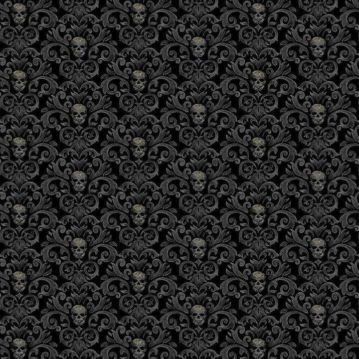 Pick Your Poison - Skull Damask Patterns, Black - WICKED-CD3598