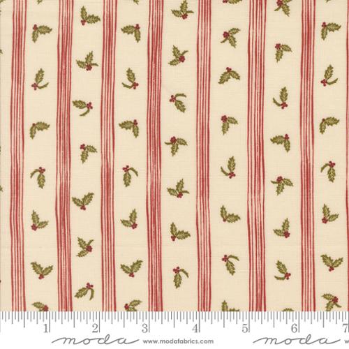 Old World Yuletide - Holly Stripe, Eggshell - 45625-11