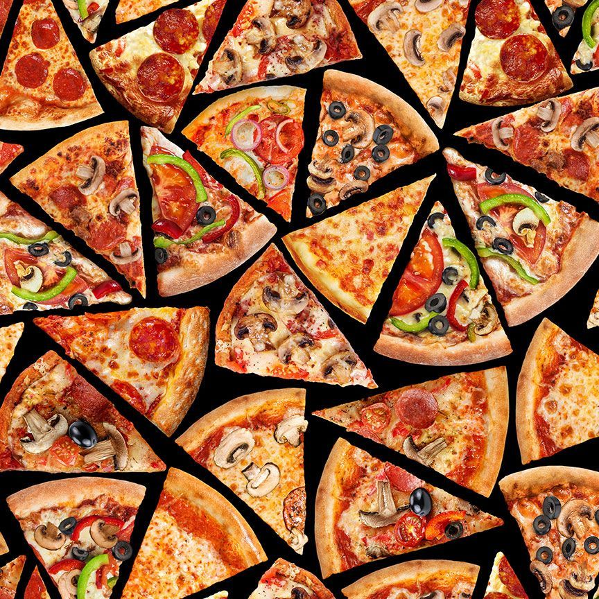 Comfort Food - Tossed Pizza Slices, Black - FOOD-CD3451