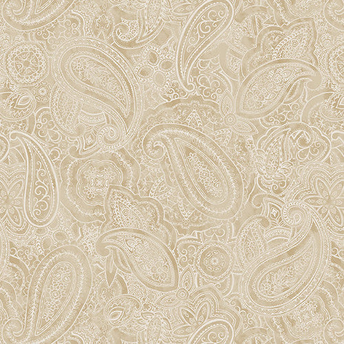 Wide Back - Paisley Jane 108" - Paisley, Latte - 3849-30