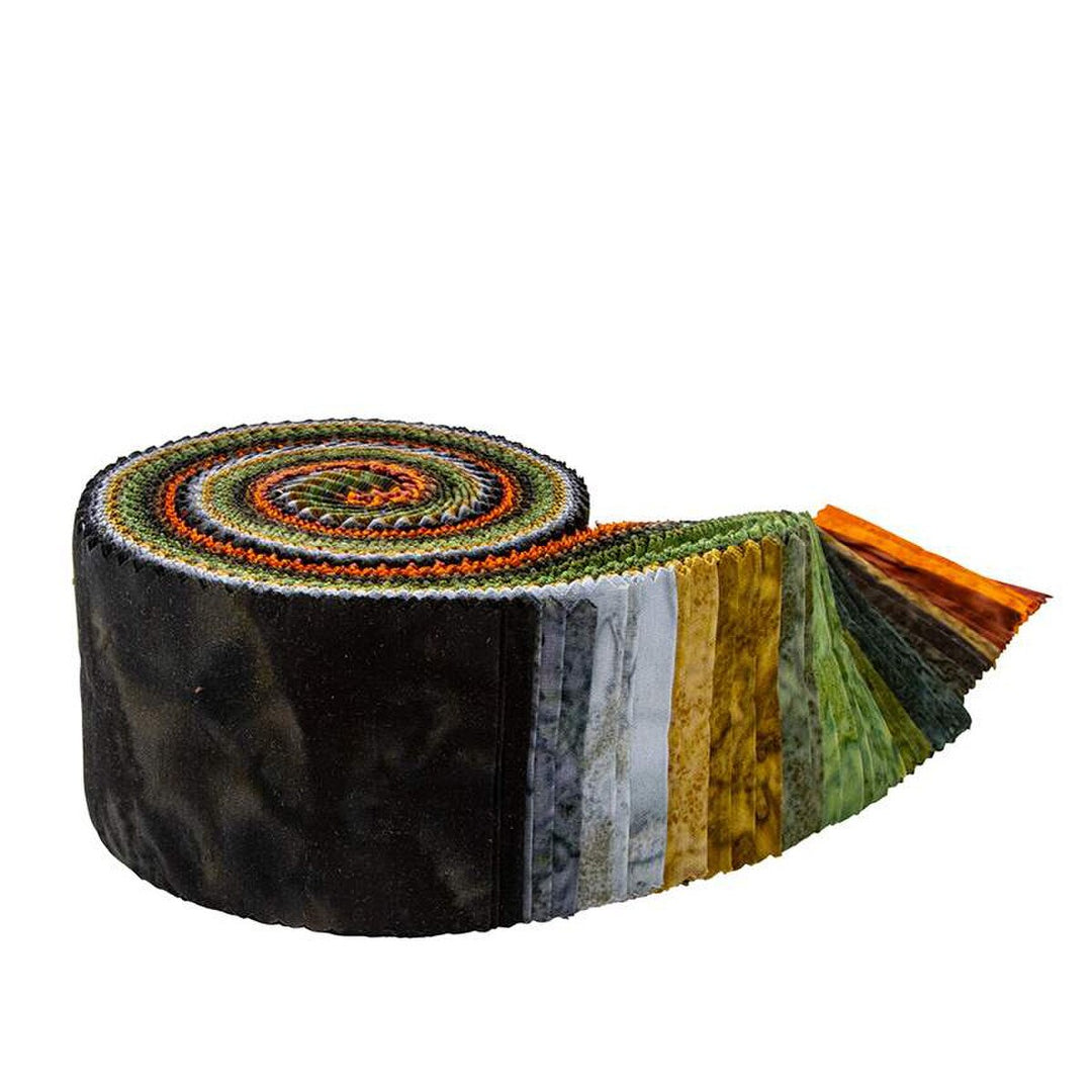 Batiks Hand Dyes Woodland Elegance 2.5" Rolie Polie