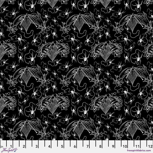 Costumes and Cobwebs - SM Cobweb Lace, Black - PWRH118.BLACK
