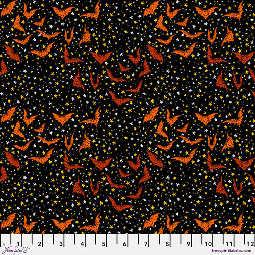 Costumes and Cobwebs - Ditsy Bats, Black - PWRH114.BLACK