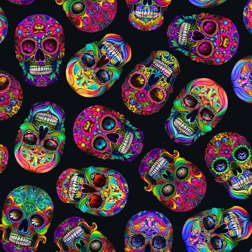 Day of the Dead - Sugar Skulls, Black - FUN-CD3604