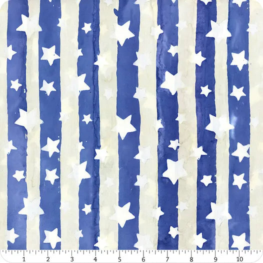 Let Freedom Reign - Stripes, Blueprint Matte - BT23191-293 - Expressions Batiks