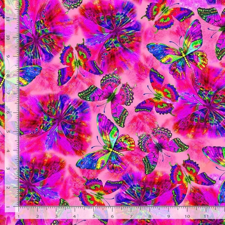 Butterfly Garden - Flying Electric Butterflies, Pink - NATURE-CD2153