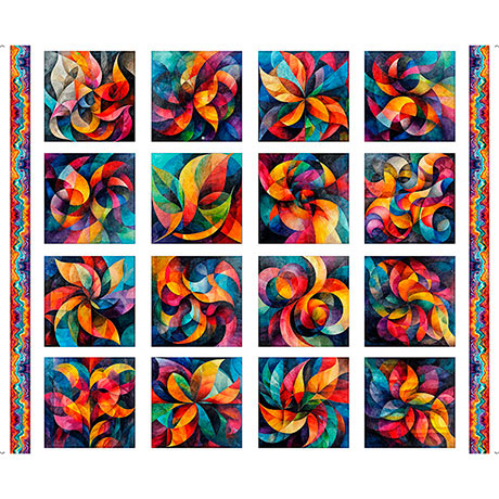 Panel 425 Bedazzled - Fractal Block Patches Panel, White