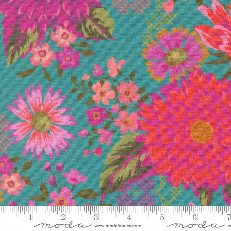 Parlor - Happy Blooms, Teal - 11960-15