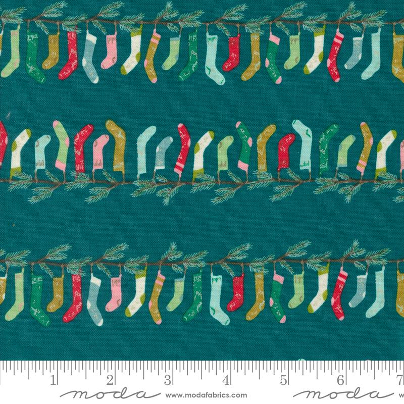 Cozy Wonderland - Stocking Stripe, Teal - 45592-15