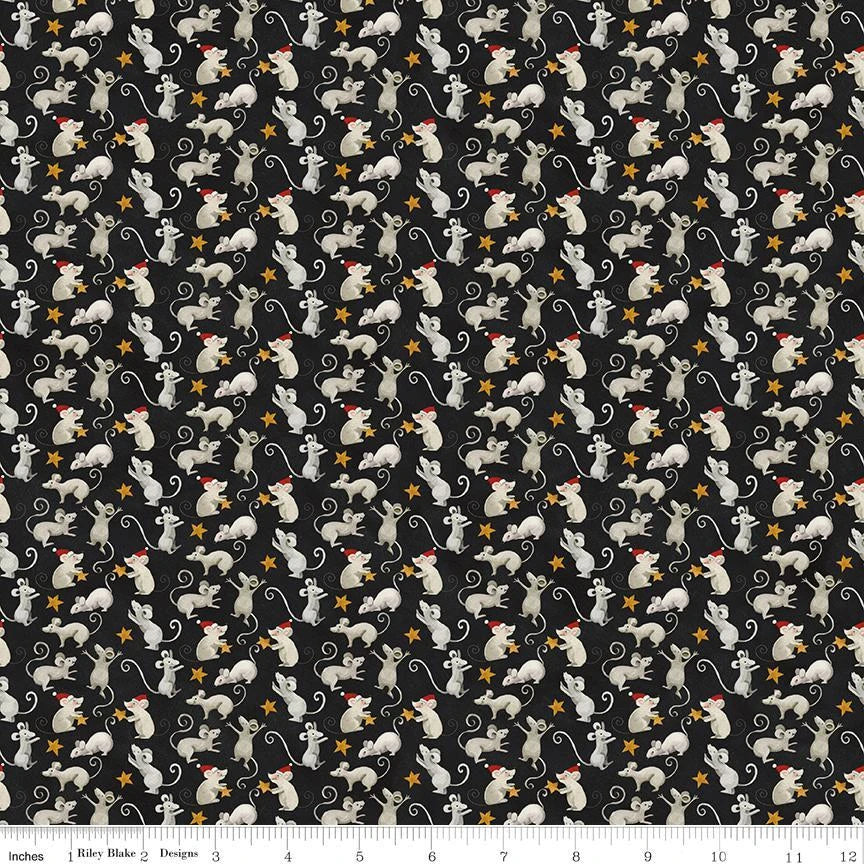 Northern Christmas - Mice, Green - C17833-BLACK