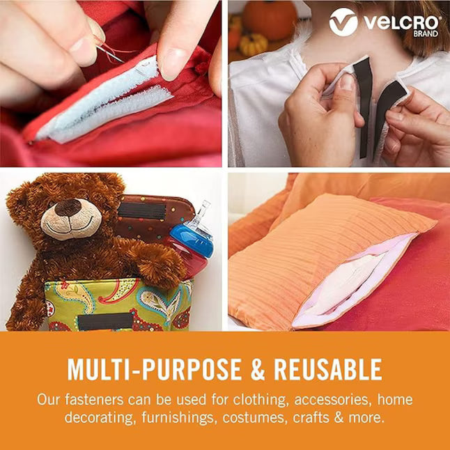 VELCRO® Sew on Fastener Regular Duty Strip - Black 3/4in