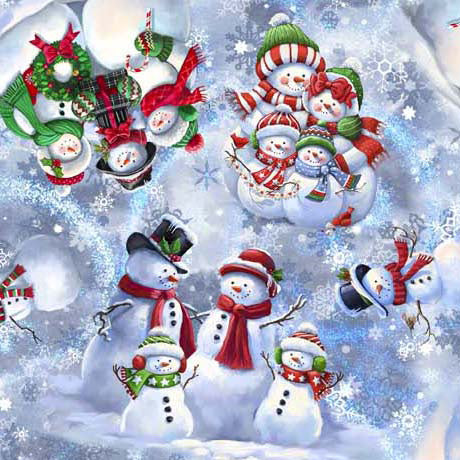 Snowman Holiday - Tossed Snowman, Blue - 30442-B