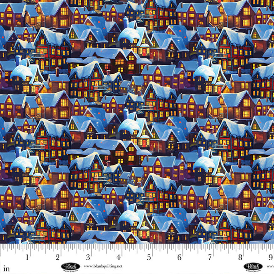 Frostykins - Winter Village Collage, Brown - 4269-35