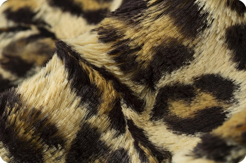 Luxe Cuddle - Leopard, Sand - 2yd cut
