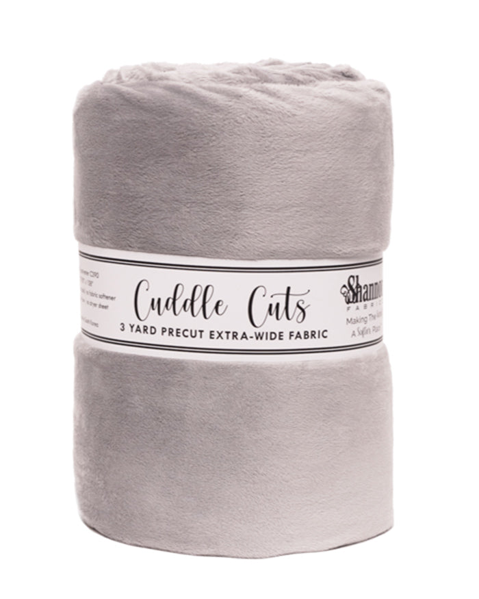 Classic Solid Cuddle - C390, Silver - 3yd cut