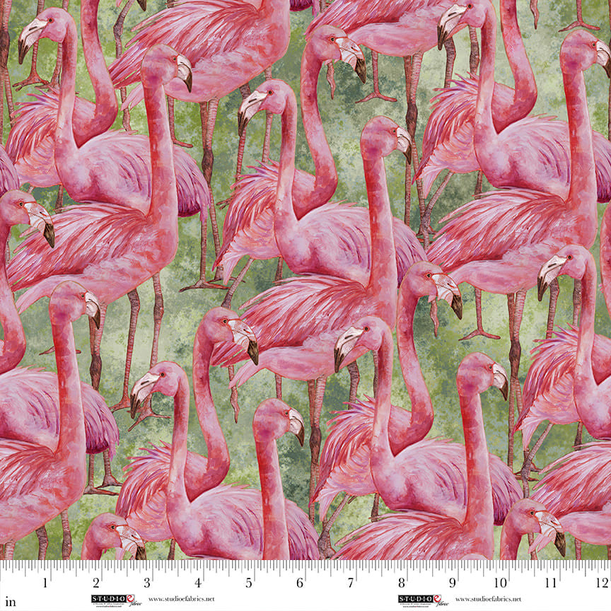 Flamingo Fling - Flamingo Crowd, Matcha - 8487-64