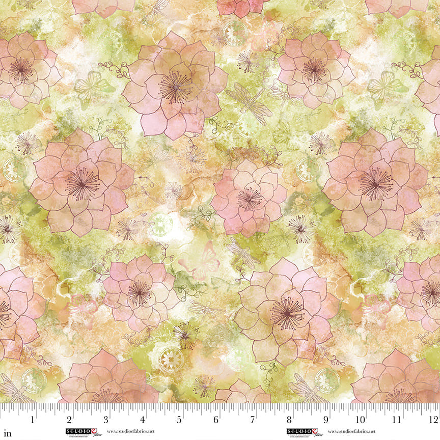 Flamingo Fling - Floral Texture, Pear - 8488-61