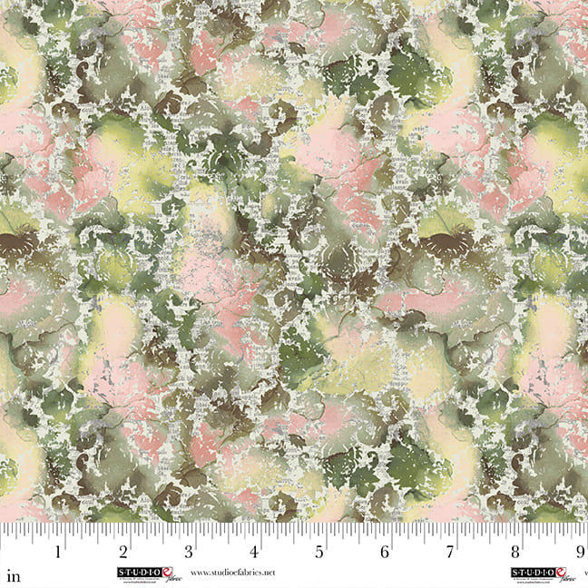 Flamingo Fling -Texture Damask, Moss - 8489-62