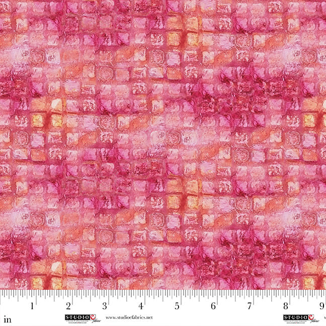 Flamingo Fling - Textured Squares, Rouge - 8492-26
