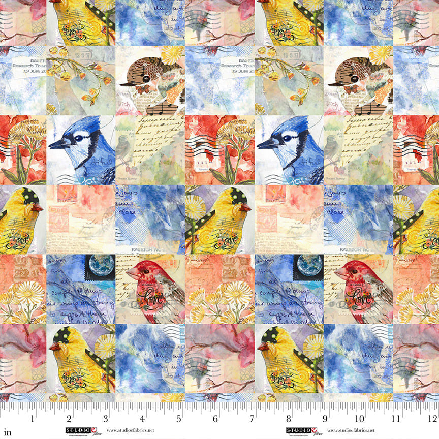 Air Mail - Bird Blocks, Multi - E-8499-278