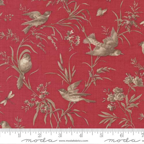 Joie De Vivre - Moineau Florals Birds, Red - 13983-14