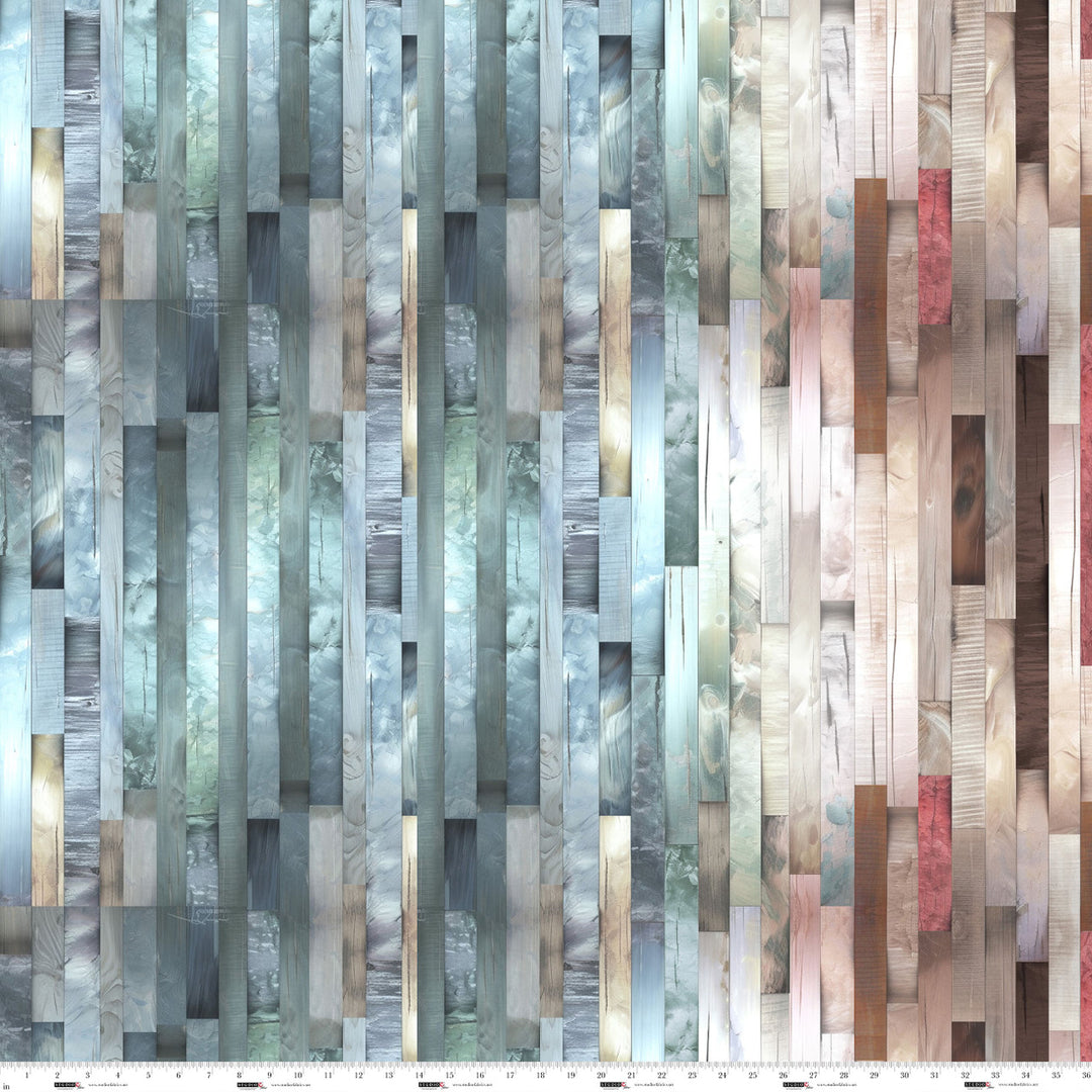 Out of the Woodwork - Ombre Planks, Turquoise - 8557-71