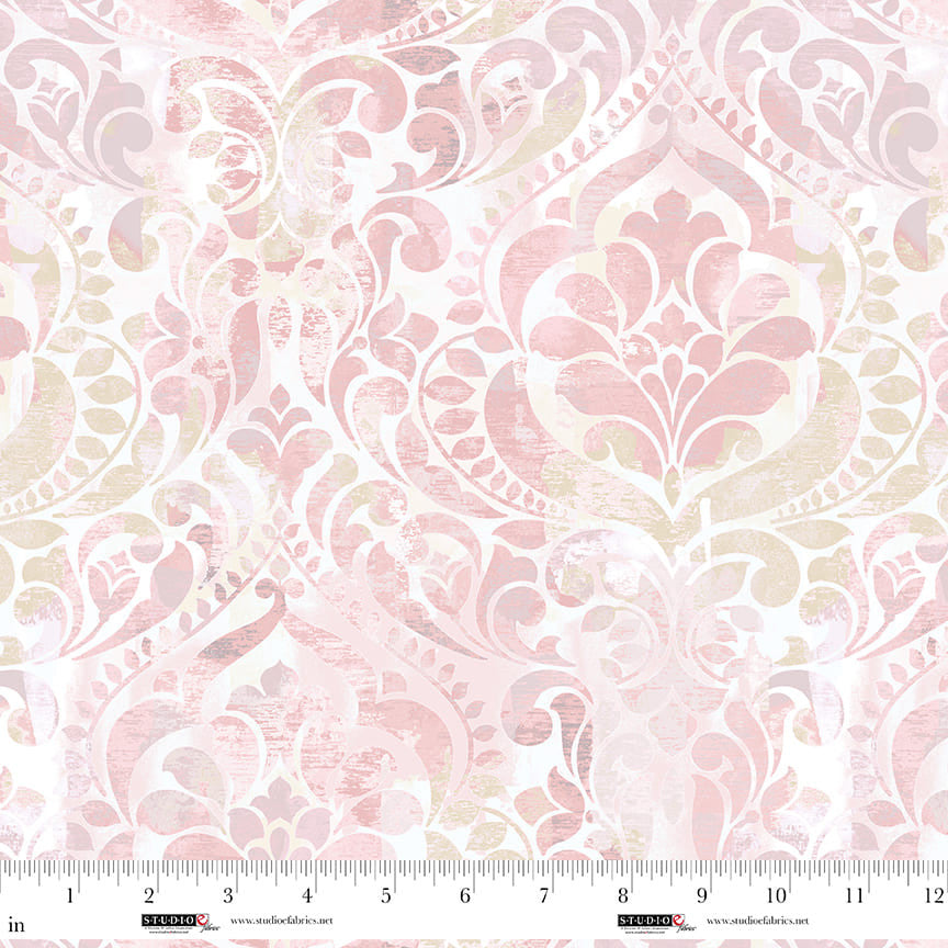 Wide Back - You Damask! 118"- Damask, Blush - 8568-12
