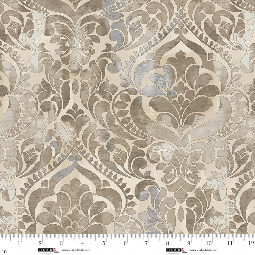 Wide Back - You Damask! 118"- Damask, Sepia - 8568-34
