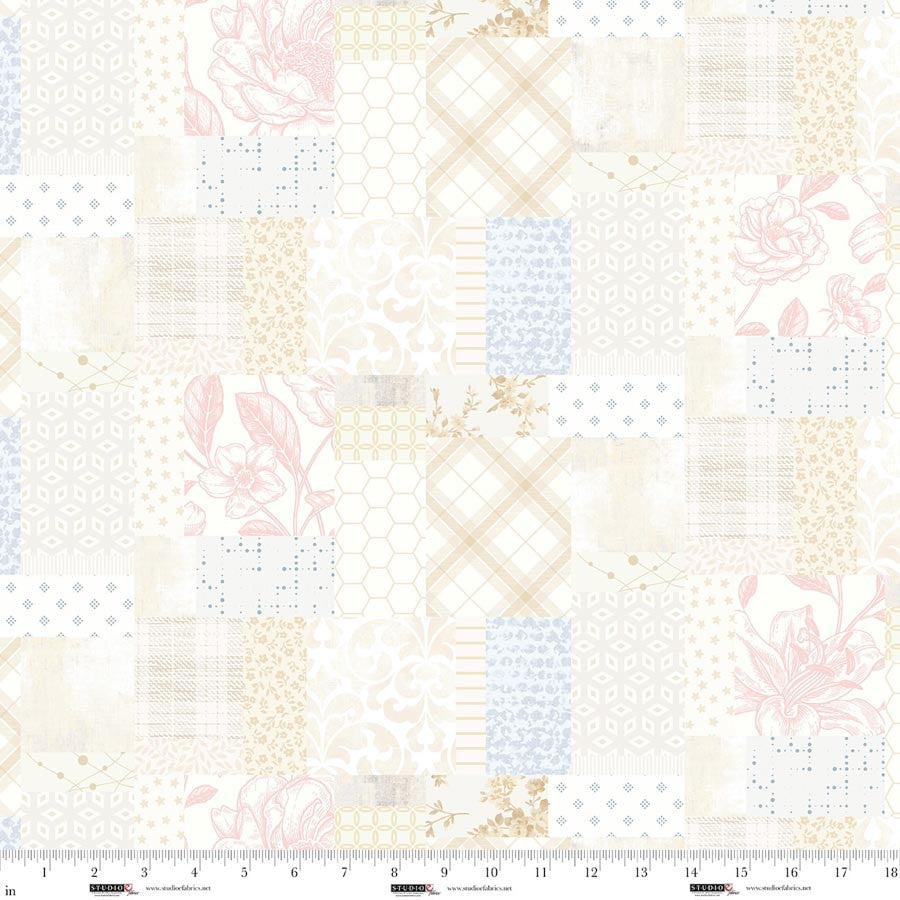 Pieces of America - Patchwork, Cream - 8591-14