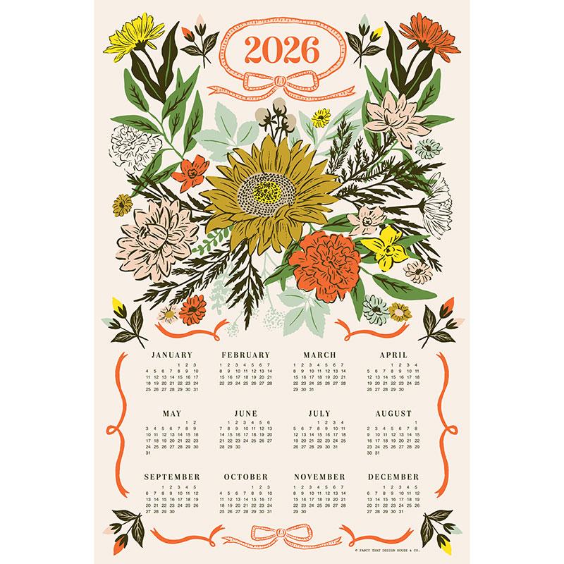 2026 Calendar Tea Towel by Fancy That