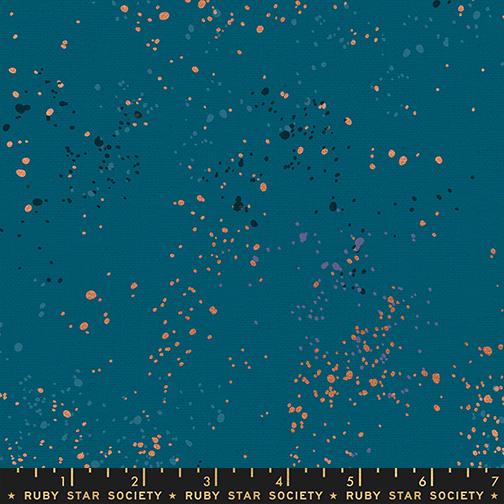 Speckled Canvas - Splatter Paint, Metallic Teal - RS1117 53LM