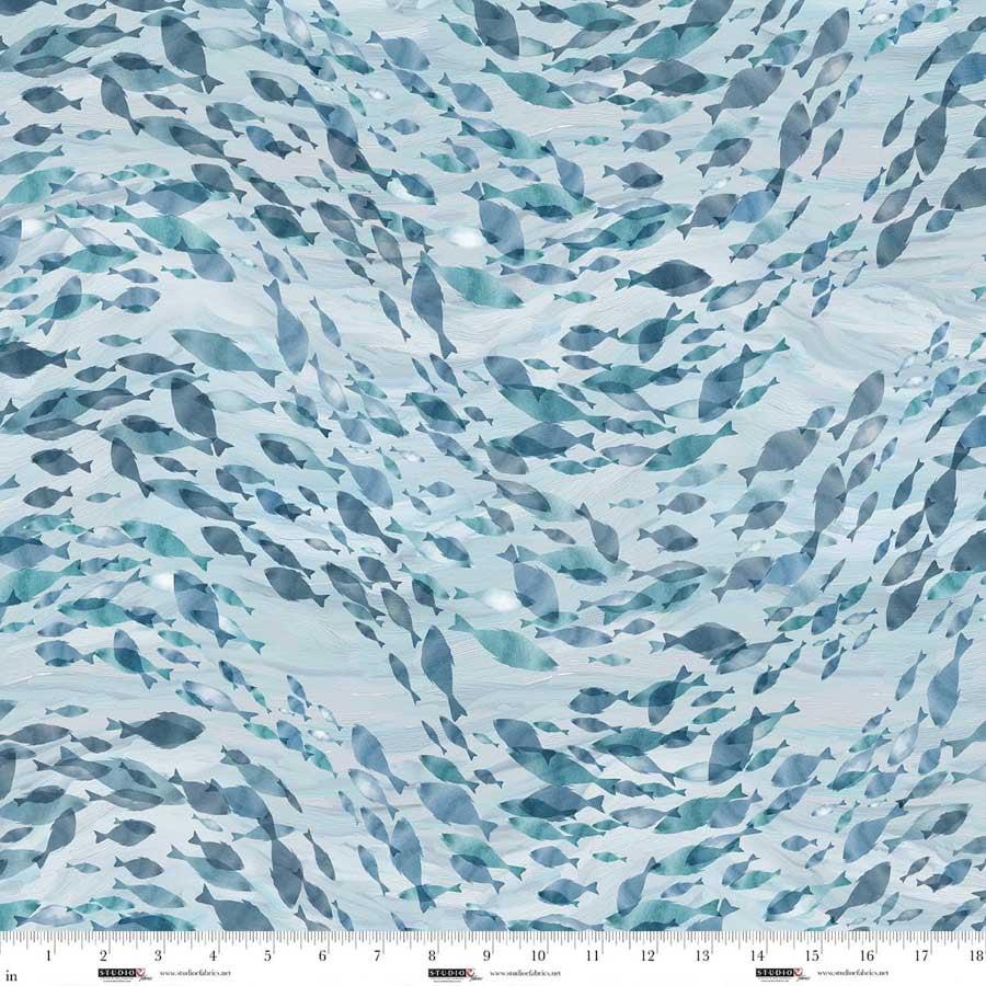 A Drop in the Ocean - Fish School, Turquoise - E-8809-71