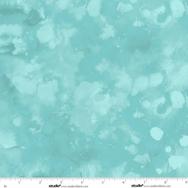 Meow Mix - Watercolor Texture, Pale Teal - 8960-16