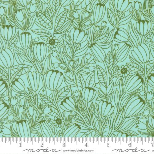 Floral Fondant - Tulip Florals, Sky - 14132 16