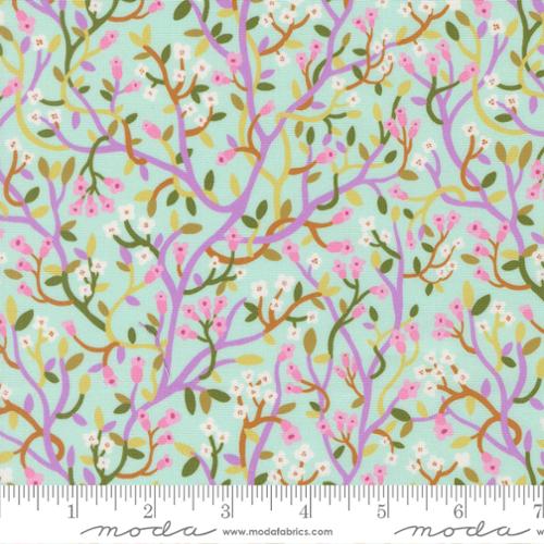 Floral Fondant - Pastel Jungle Florals, Sky - 14133 16