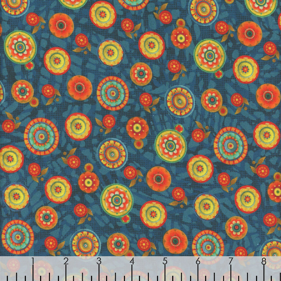 Parrot Habitat - Radiance Medallion, Teal/Multi - 16185-85