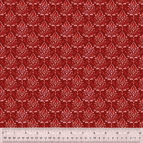 Holiday Greetings- Damask - Ruby- 53607-5