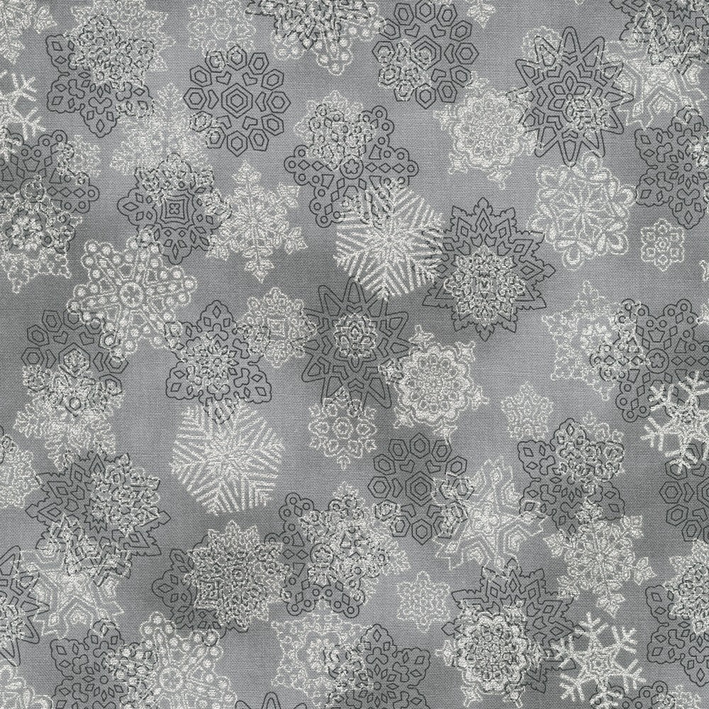 Holiday Flourish-Snow Flower - Taupe Color Story, Pewter - SRKM-21603-183