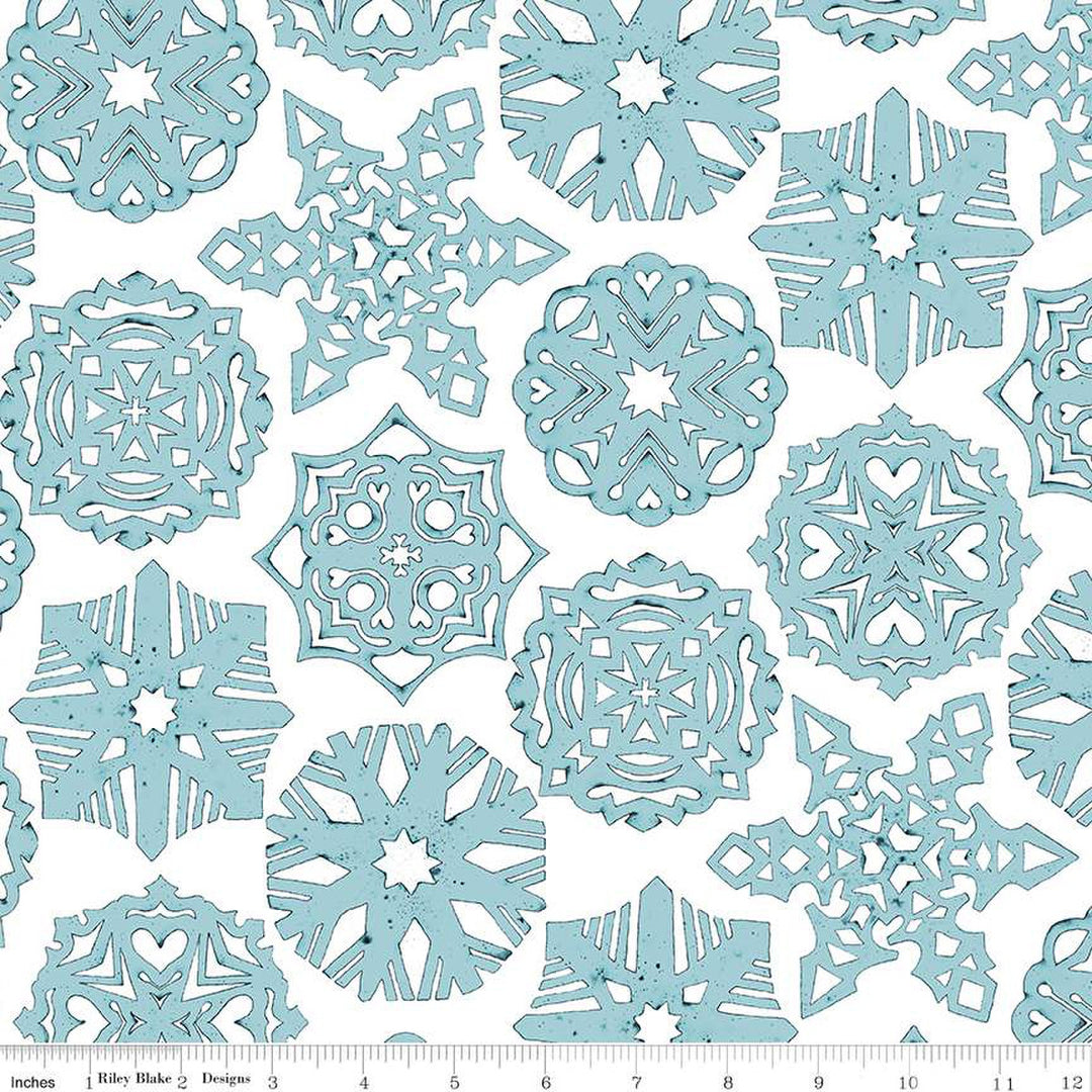 White As Snow - Snowflakes - Blue - C13564