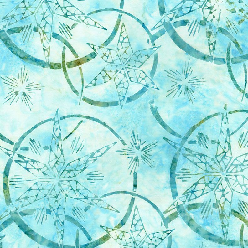 Sonic Stars and Rings - Tonga-B8788 SEAFOAM by Judy & Judel Niemeyer of Quiltworx