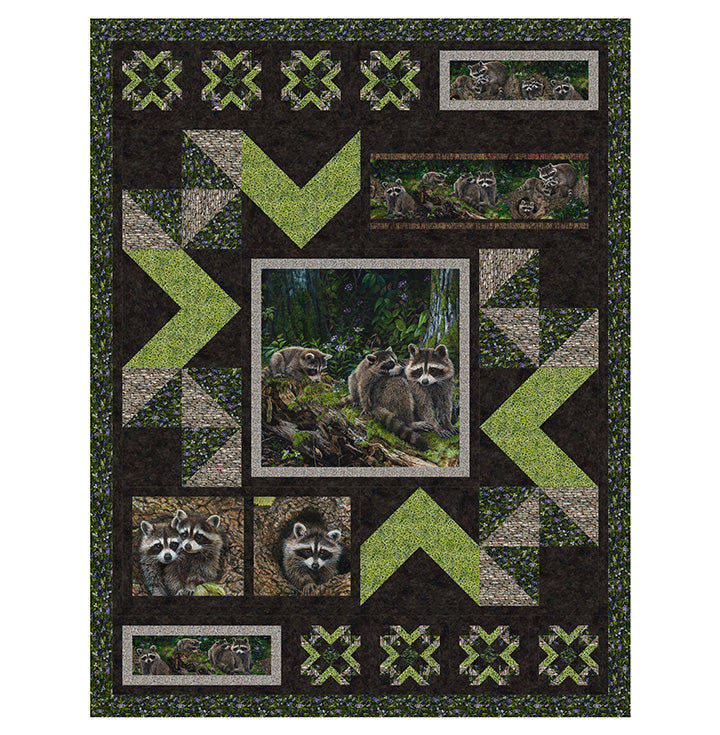 Kit 1180 - Little Nooks and Crannies Raccoon Quilt Kit